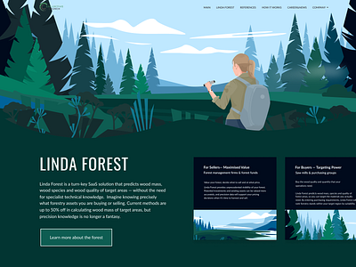 Forest Web site character design ecology flat forest illustration nature ui uiuxdesign web woman