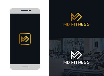 MD Fitnes brand branding fiverr icon identity illustrator lettering logo minimal vector