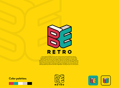 BE RETRO Logo artwork brand design fiverr flat illustration illustrator lettering minimal typography