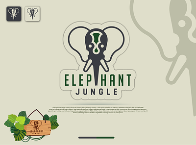 Logo Elephant Jungle brand branding design fiverr identity illustration illustrator logo minimal typography vector