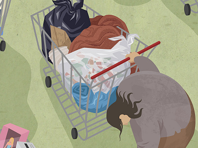 It's a Material Life consumer flat graphic homeless illustration illustrator shopping social vector