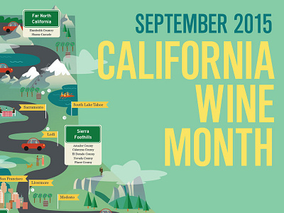 Poster for California Wine Month, by the Wine Institute california design graphic illustration industry infographic map wine