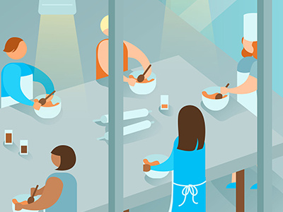 Editorial illustration on next level banking for Fast Company