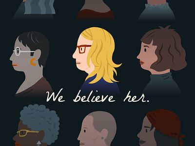 We Believe Her illustration me too political vector we believe her womens rights