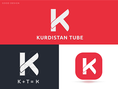 Kurdistan Tube Logo app icon branding creative logo new red