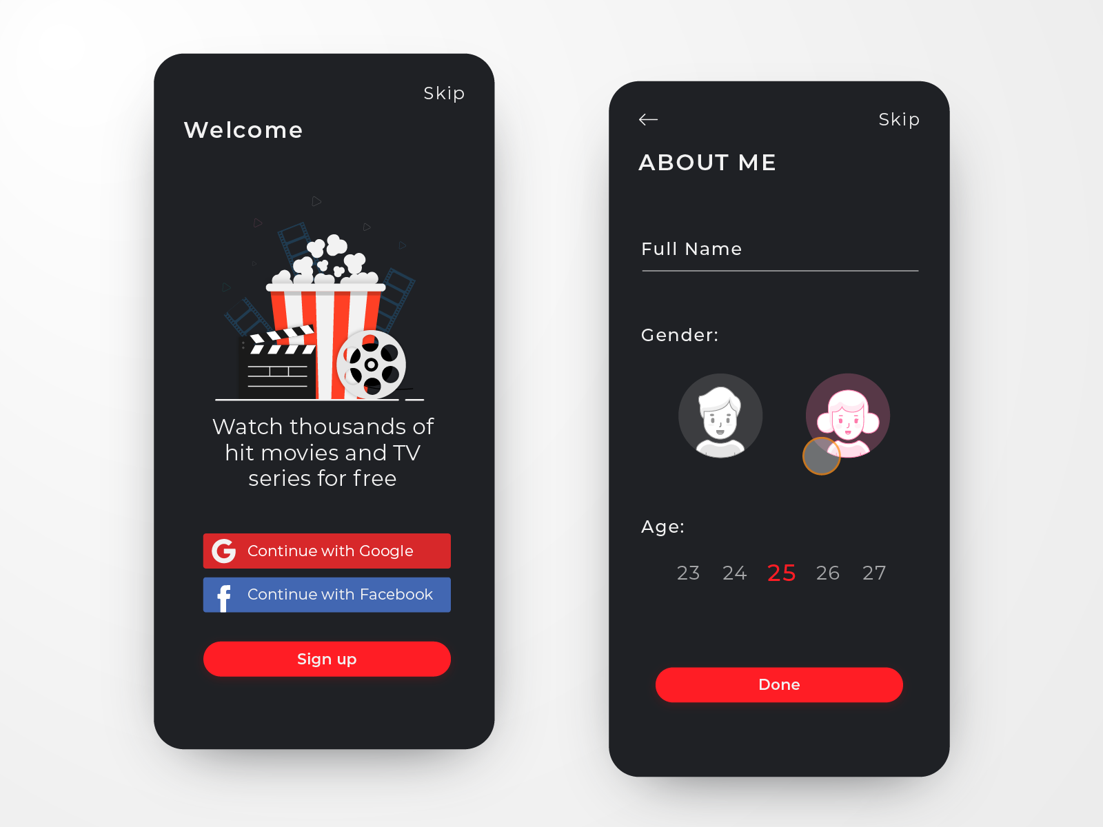 Movie App Sign up by gaylan kaka on Dribbble