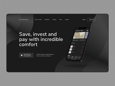 UI/UX design: the main page of the online banking website