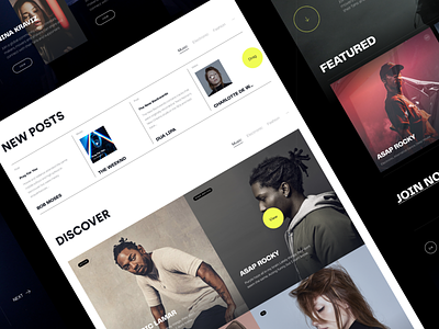 Platform for Musicians: UX/UI design on a landing page album charts landing page music music platform music player musician online platform player podcast app streaming app user experience user interface webdesign