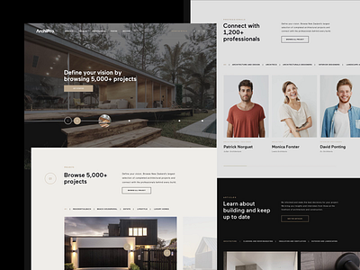 UX/UI: minimalistic modern website for New Zealand architecture architecture interior minimalism modern navigation platform responsive ui ux web design website