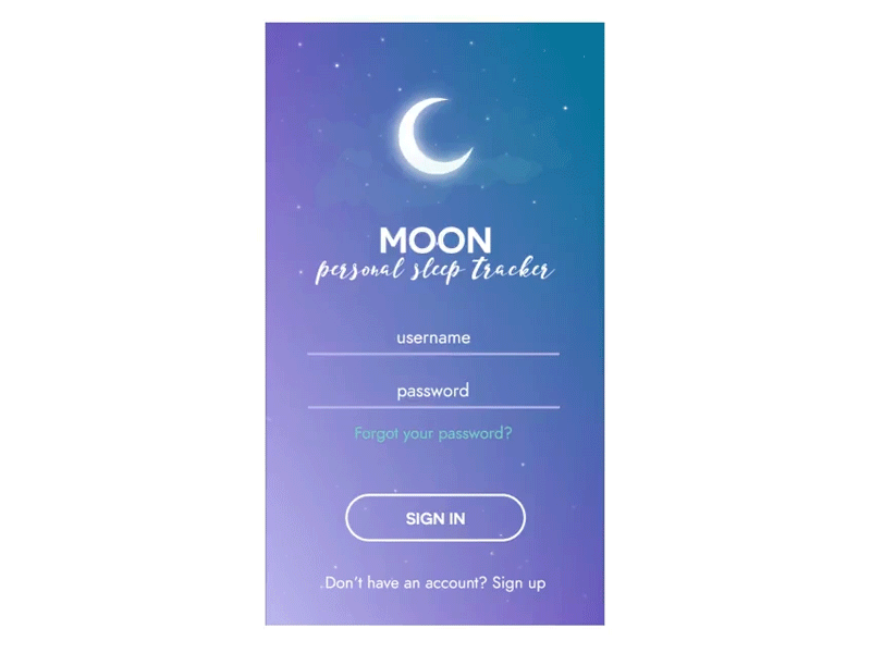 Daily UI Challenge - #1 Sign Up daily daily ui challenge dailyui design illustrator moon sleep app ui ui challenge