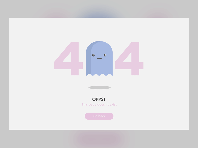 Daily UI Challenge - #8 404 Page 404 404 page animated daily daily ui 404 daily ui challenge floating ghost ui