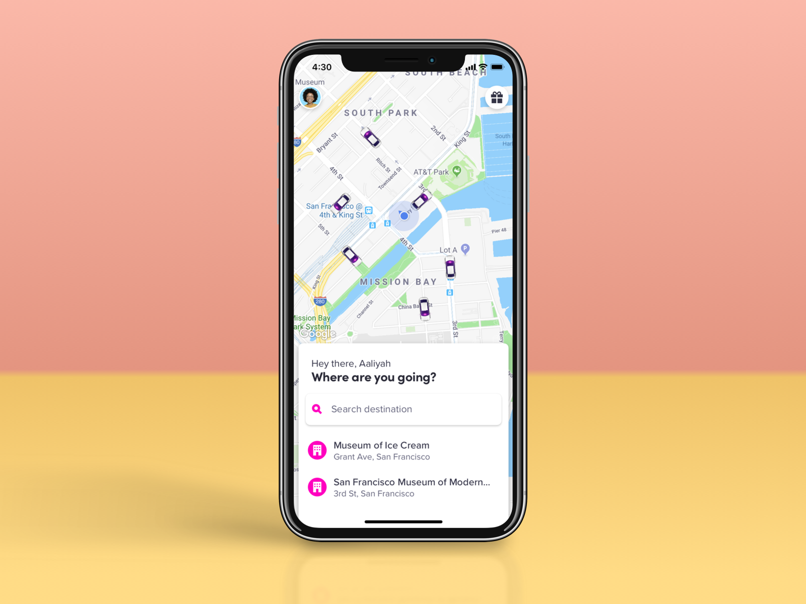 Lyft passenger app by Kevin Shay for Lyft on Dribbble