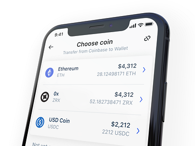 Connecting Coinbase to Wallet crypto crypto currency product design ui ux