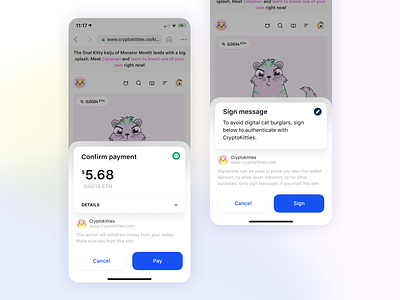 Transaction Confirmation sketches for Wallet