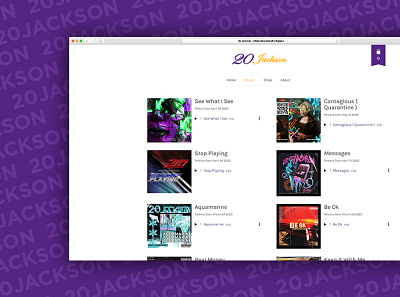 20 Jackson // Website Development 20jackson design music sisivisual ui ux web development website website concept website design websites