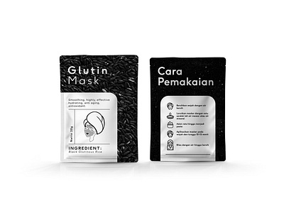 Glutin Mask - Black branding design minimal packaging