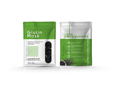 Glutin Mask - Green branding design flat minimal packaging