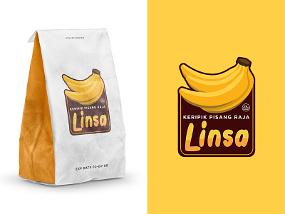 Linsa - Banana Chips Logo Design branding branding design design food identity logo packaging paper snack