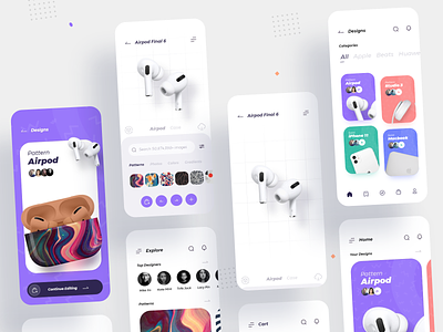 CaseCraft Ui Kit app brand clean design flat iconography minimal mobile ui ux