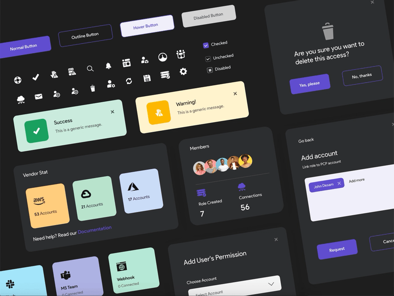 Role-based Access Control Design System assets cloud app dashboard design design system interactive design product product design ui ui components ui kit user experience user interface ux ux design web app