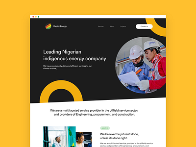 Company Landing Page company design energy landing page nigeria ui user interface ux website