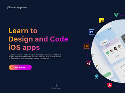 Landing Page for a Code&Design Learning Website adobe xd freelance designer ui ui ux design uidesign ux web design