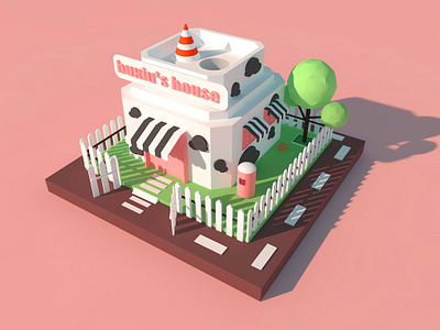 Cow's House c4d illustration 插图