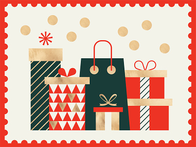 Christmas Presents christmas design gifts gold foil illustration presents