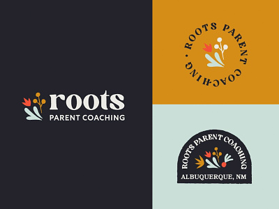 Roots Logo Explorations branding coaching design floral growth icon logo parent plants