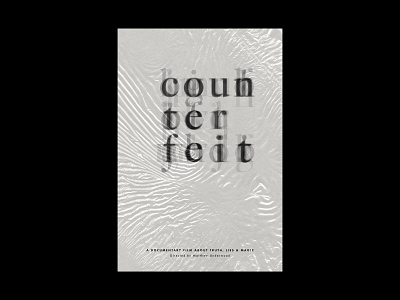 Counterfeit black cover art design documentaries documentary minimal neutral plastic wrap type white