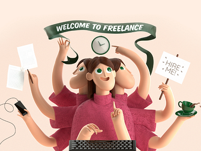 I'm Freelance 3d c4d freelance multitask octane render