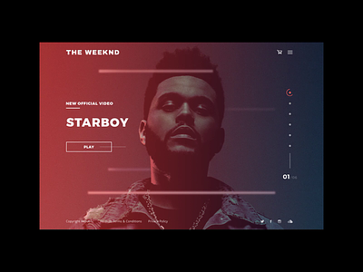 The Weeknd clean color concept creative design efir efirmedia minimal music trend ui web website