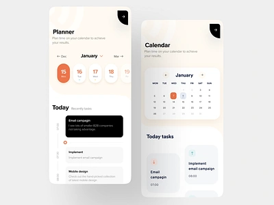 Planner App: UX/UI mobile design for time management app design calendar dashboard ios design mobile app mobile design planner planning product design schedule time managment to do todo ui mobile ux mobile ux ui