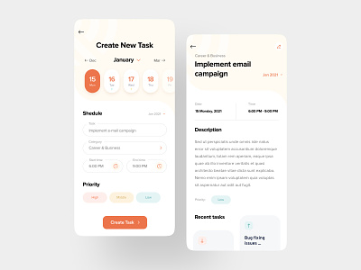 Planner for time management - create tasks and plan to-do list create task mobile app planner planning schedule task list task manager time managment to do todo ux ui