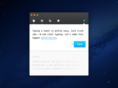 Twitter app for OS X by Emil Bonsaksen on Dribbble