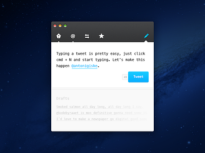 Twitter app for OS X clean kodebyraaet osx twitter