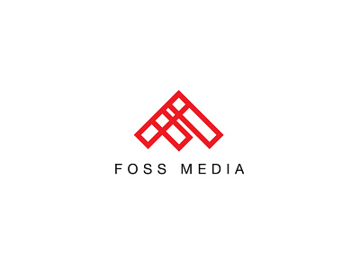 Foss Media Logo branding british columbia f foss geometric graphic logo media montana mountain red triangle