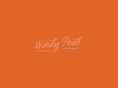 Windy Peak Vintage Logo hand lettering logo orange peak script spokane vintage western windy