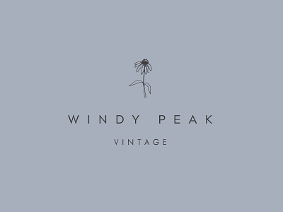 Windy Peak Vintage Logo Variation brand drawing floral illustration logo montana peak simple spokane vintage western windy