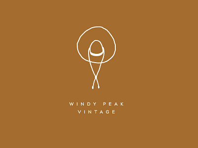 Windy Peak Vintage Logo cowboy drawing hand hat illustration logo peak spokane vintage western windy
