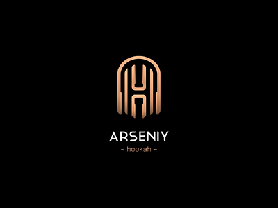 A + H logotype a ah black circle elegant geometry gold gradient h hookah logo logotype lux minimalistic