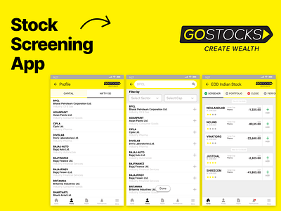 Stock Screening App android app figma mobile money stock user inteface ux