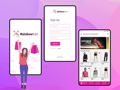 RainbowKart eCommerce App android app figma mobile user inteface ux