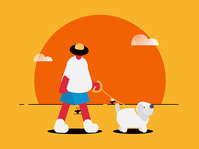 Walk with Duggee | SVG Animations | Freebies 2d animation asim das design dog evening files free freebies illustration lottie motion graphics sunset svg walk