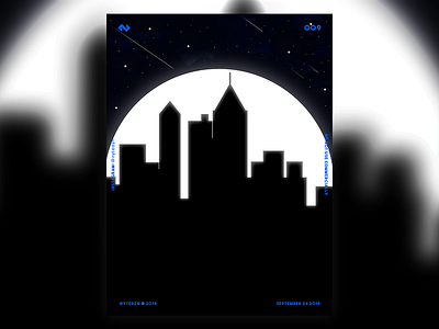 009__- abstract black and white city daily design illustration midnight moon photoshop poster trend