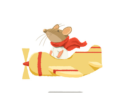 The rat that flies the plane illustration vector