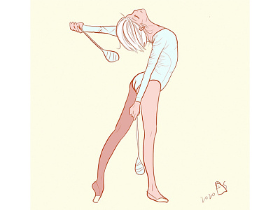 gymnastics illustration ipadpro photocopy sketch