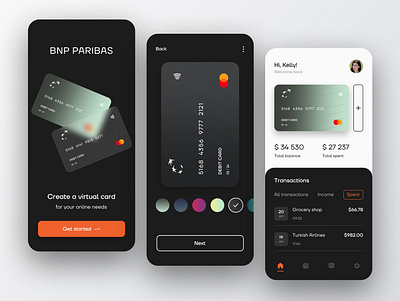 Mobile Bank app app app design bank black card design finance interface mobile money redisign ui ux white