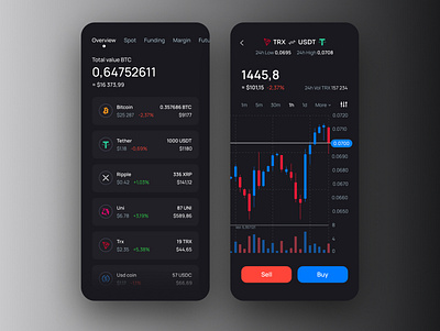 Crypto wallet app app design bitcoin black crypto design finance interface mobile ui ux wallet