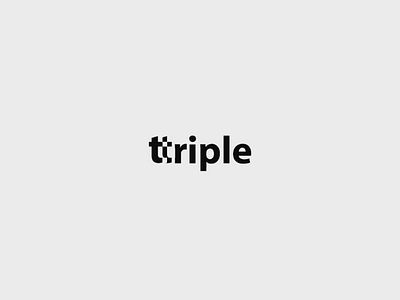 Triple concept triple word concept logo